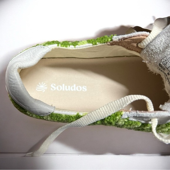 🌻NEW NWOT Soludos Psychedelic Green Spiral Ibiza Platform Leather Sneakers 7.5 - Picture 7 of 9